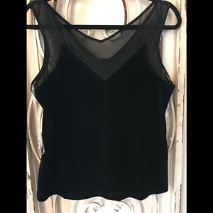 NWT black velvet tank top by INC